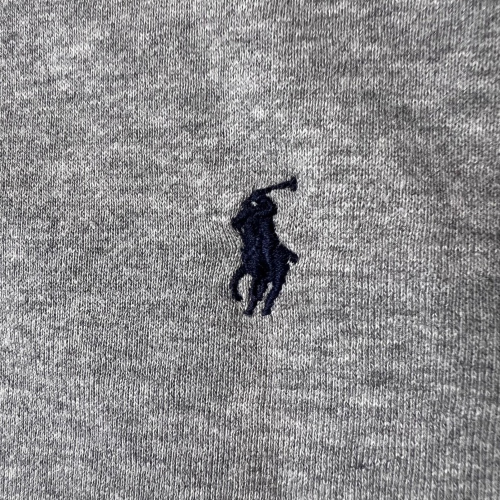 Polo Ralph Lauren Mens XL Heather Gray Fleece Pullover Hoodie Navy Pony Logo - Picture 3 of 6